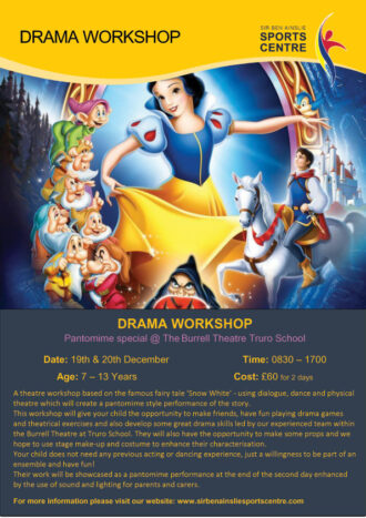 Christmas Panto Drama Workshop : Sir Ben Ainslie Sports Centre